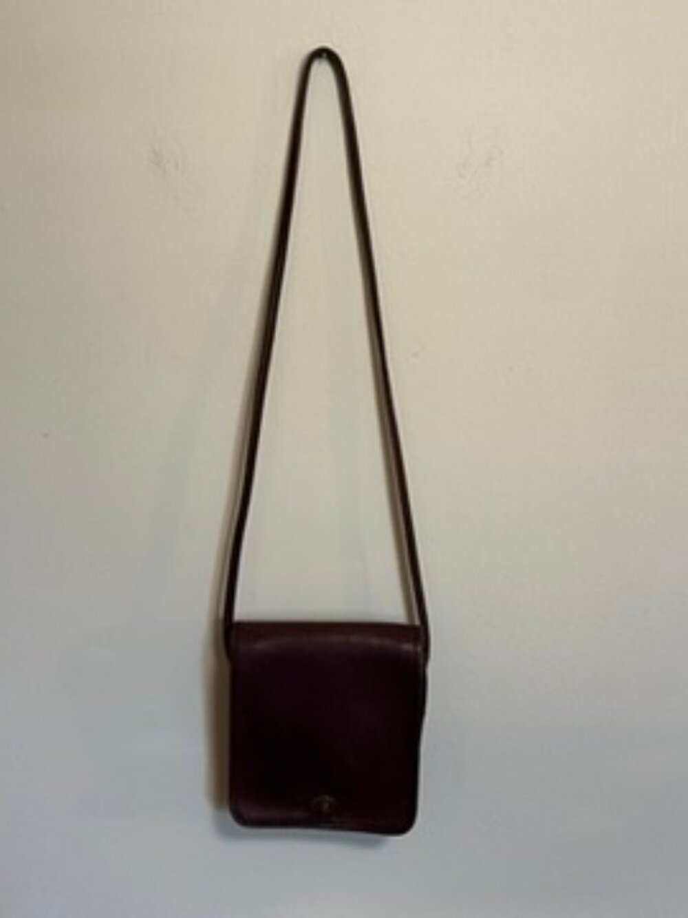 Vintage Y2K Coach Burgundy Mahogany Purse Crossbody Compact Pouch EUC